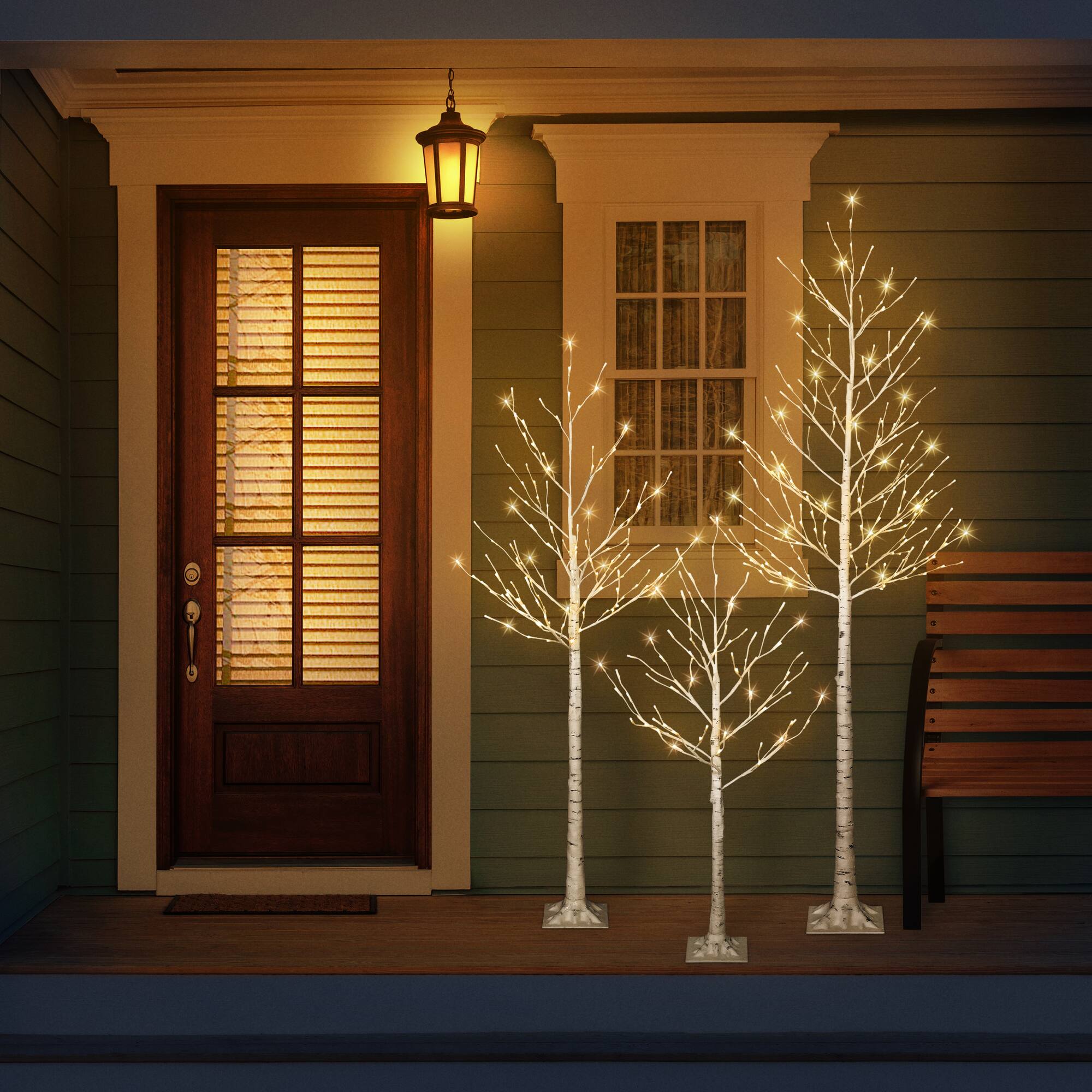 6ft. Pre-Lit White Artificial Twig Tree, Warm White LED Lights